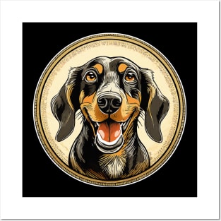 Black and tan coonhound dog Posters and Art